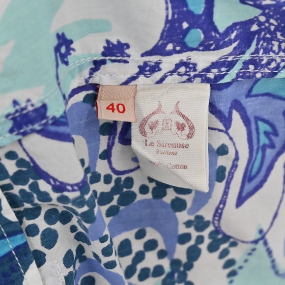 LE SIRENUSE Positano Womens  Blue Mini Geometric Printed Shorts Cotton Size US 6 - Picture 8 of 10